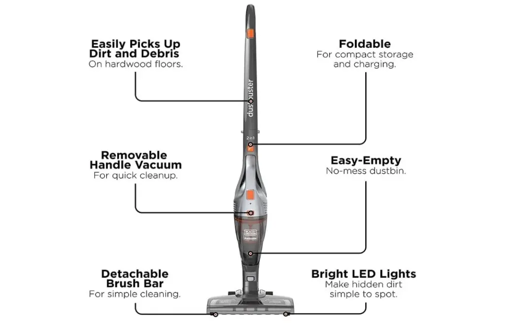 BLACK+DECKER Powerseries 2 In 1 Cordless Stick Vacuum Cleaner & Hand ...