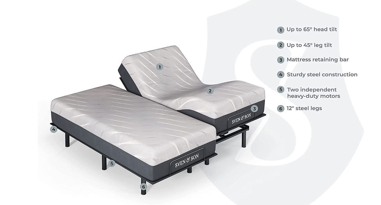 Sven & Son Split King Essential Adjustable Bed Base Frame 